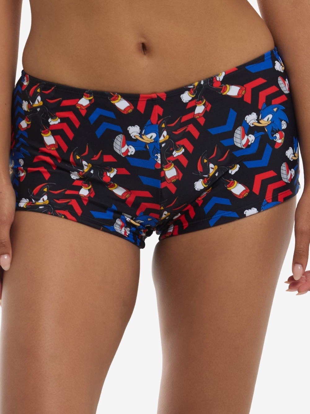 Sonic the hedgehog sonic & shadow aop boyshort swim bottom